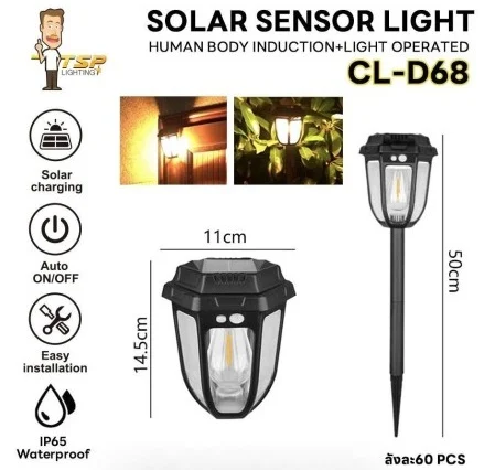 Set 2 Lampi Solare cu fixare in sol sau perete, Senzor de Miscare, 3 Moduri, Lumina Calda [4]