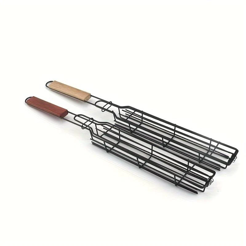 Set 2 ustensile pentru gratar, cu maner din lemn, 49x4.5x3.5cm [12]