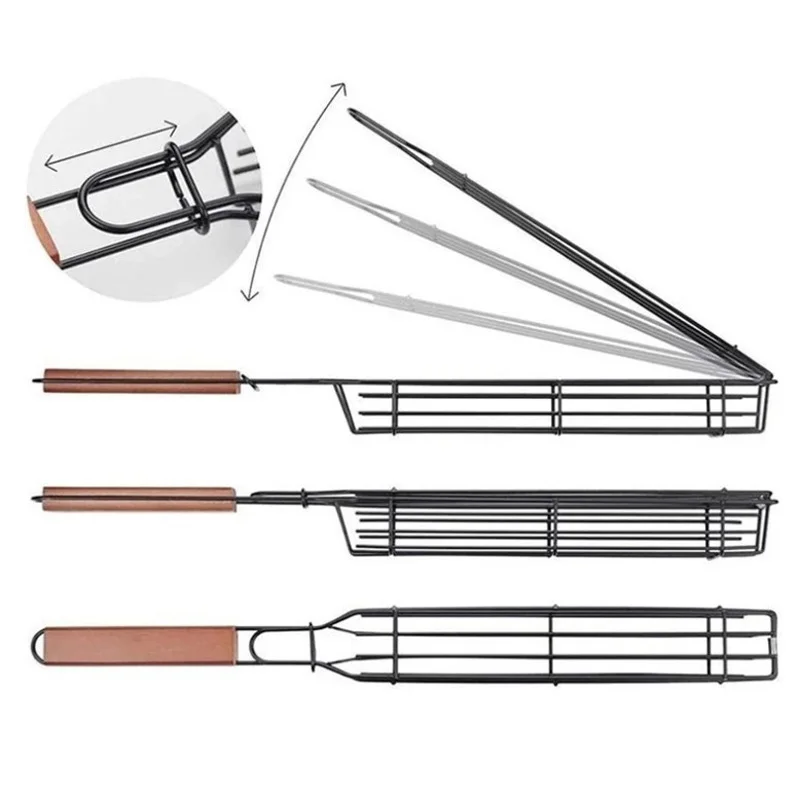 Set 2 ustensile pentru gratar, cu maner din lemn, 49x4.5x3.5cm [15]