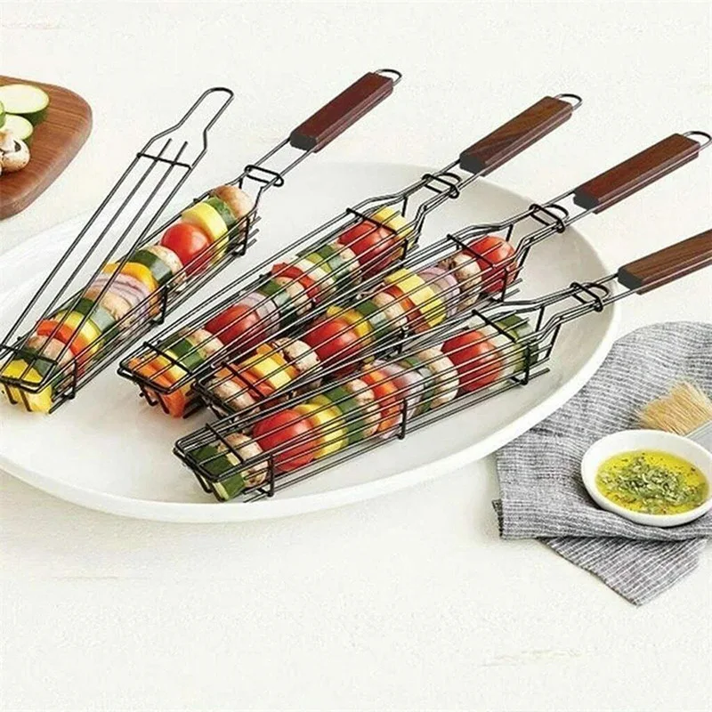 Set 2 ustensile pentru gratar, cu maner din lemn, 49x4.5x3.5cm [7]
