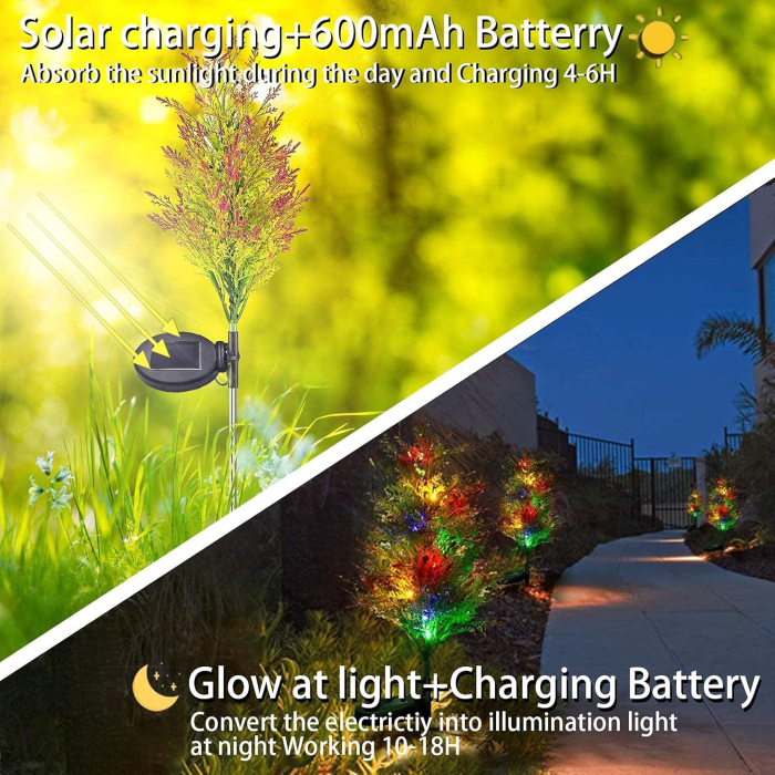 Set 2 x Bradulet impodobit cu lumini LED, Panou Solar [5]