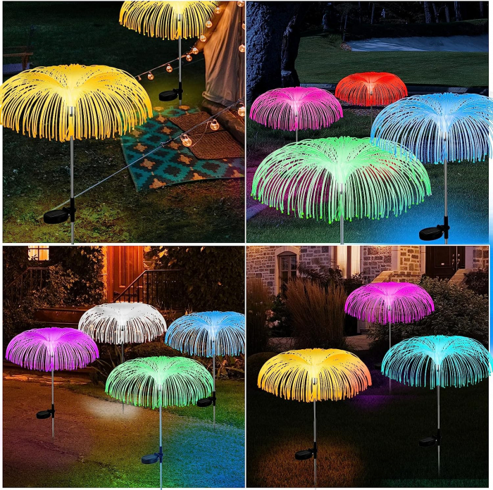 Set 2 x Lampa Solara Decorativa de Gradina Tip Palmier, Multicolor RGB [4]