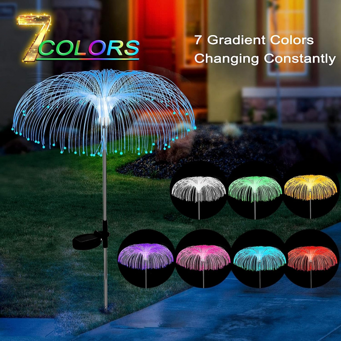 Set 2 x Lampa Solara Decorativa de Gradina Tip Palmier, Multicolor RGB [3]