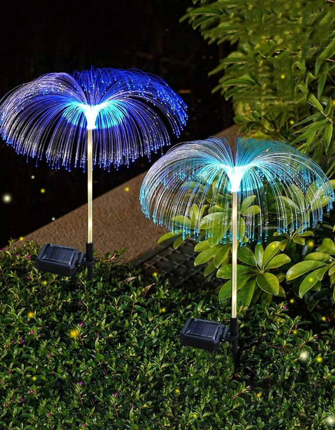 Set 2 x Lampa Solara Decorativa de Gradina Tip Palmier, Multicolor RGB [12]