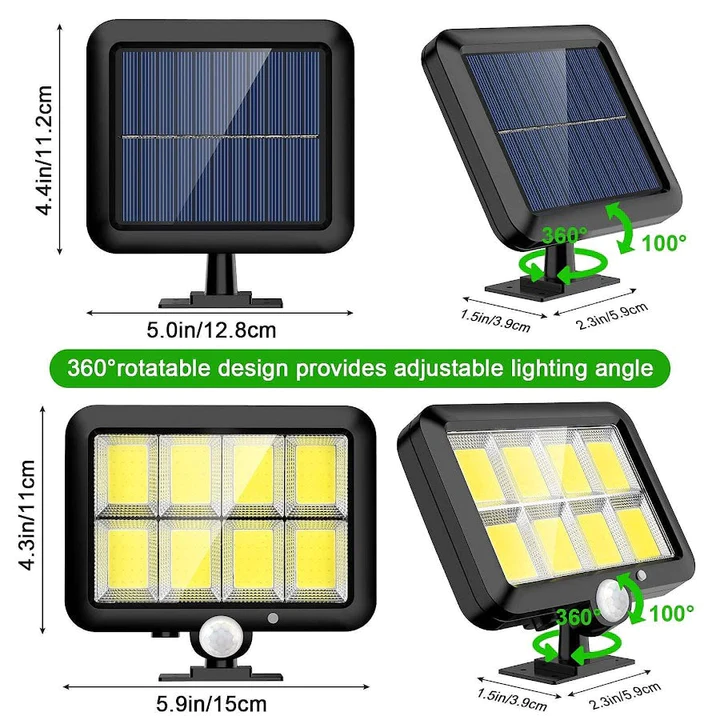 Set 2 x Proiector Solar 120 LED cu Senzor de Miscare + Cadou Lampa 100 LED [6]