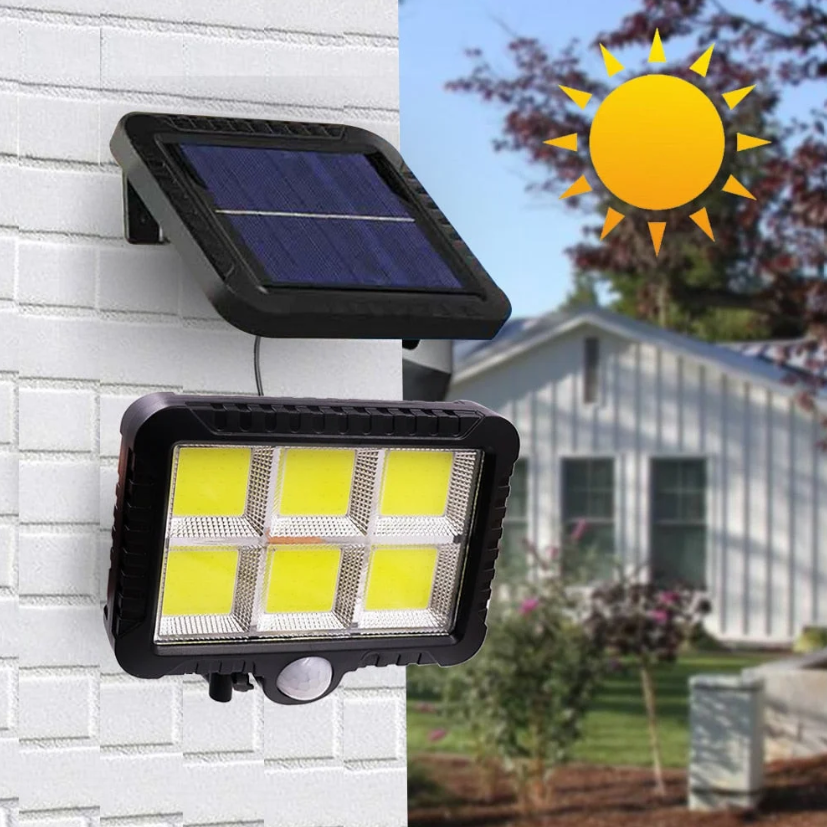 Set 2 x Proiector Solar 120 LED cu Senzor de Miscare + Cadou Lampa 100 LED [9]