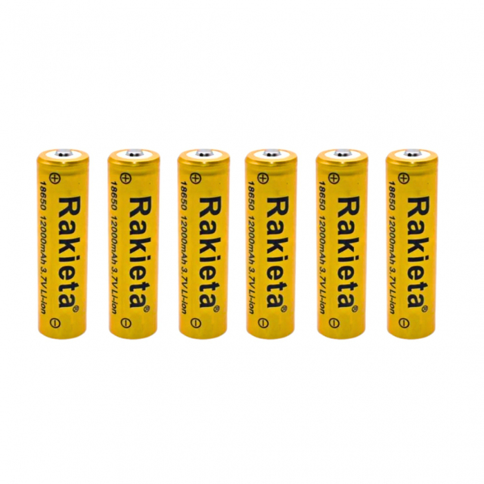 Set 3/6 acumulatori 18650 - 12.000 mAh, 3,7V, Li-ion, Rakieta [6]