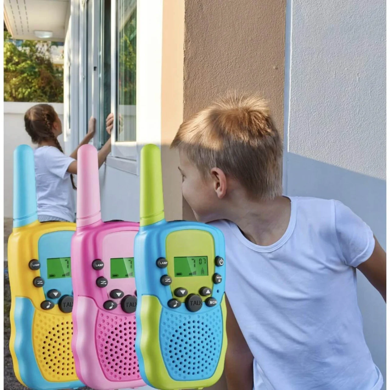 Set 3 Statii Walkie Talkie pentru copii, antena, lanterna, raza actiune 6km, cu baterii [4]