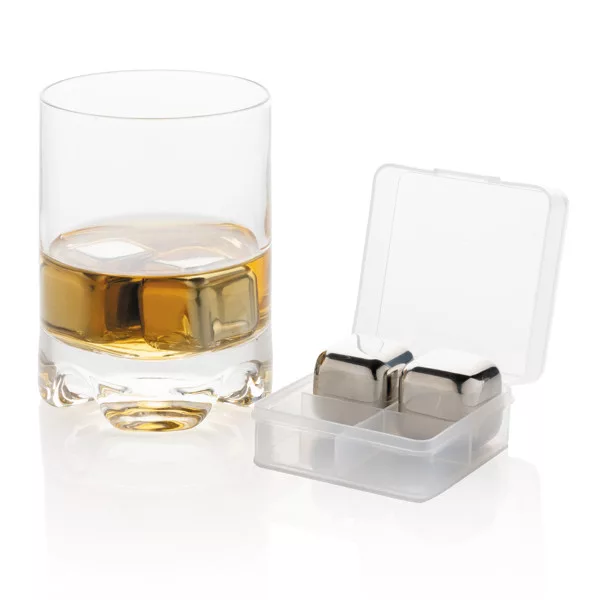 Set 4 cuburi gheata inox, reutilizabile, nu dilueaza bautura, metalice 2.5 x 2.5 cm [8]
