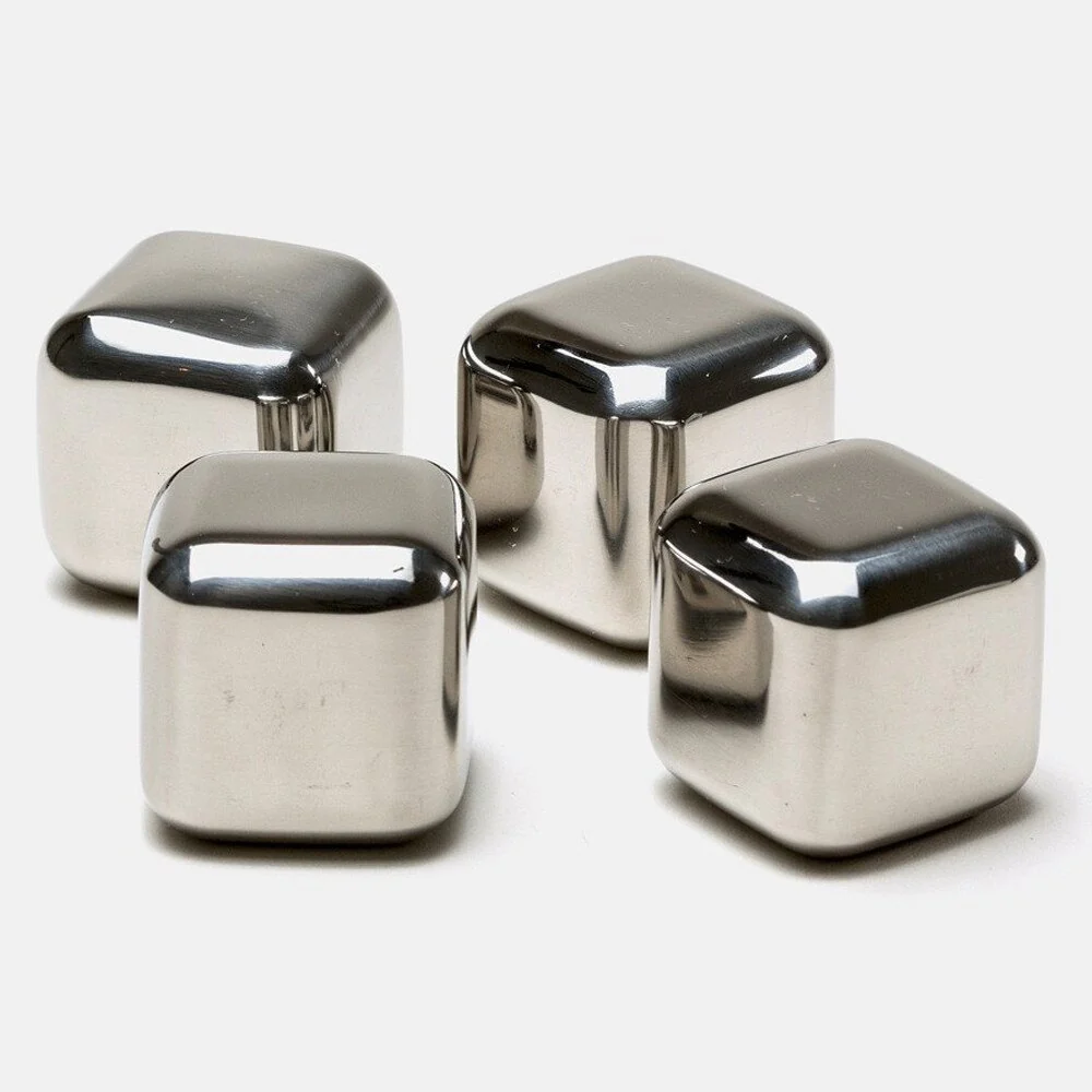 Set 4 cuburi gheata inox, reutilizabile, nu dilueaza bautura, metalice 2.5 x 2.5 cm [3]