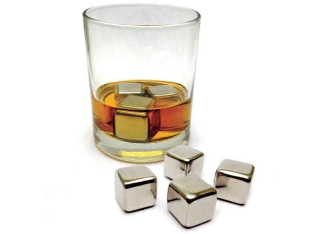 Set 4 cuburi gheata inox, reutilizabile, nu dilueaza bautura, metalice 2.5 x 2.5 cm [5]
