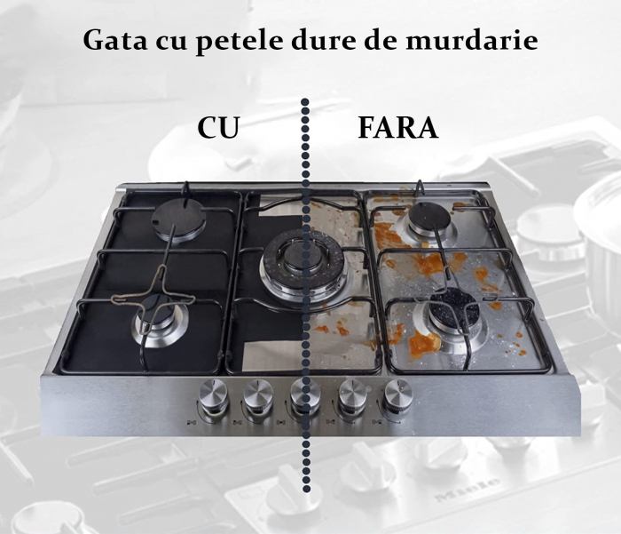 Set 4 folii detasabile de protectie pentru aragaz, usor de spalat, din teflon [3]