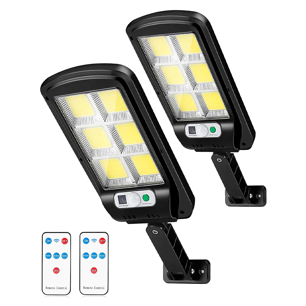 Set 4 x Lampa cu Incarcare Solara, 160 LED-uri COB, Senzor de Miscare, Telecomanda [9]
