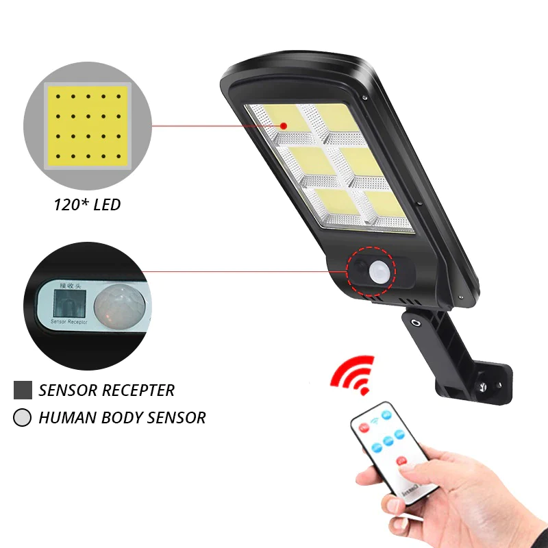 Set 4 x Lampa cu Incarcare Solara, 160 LED-uri COB, Senzor de Miscare, Telecomanda [4]