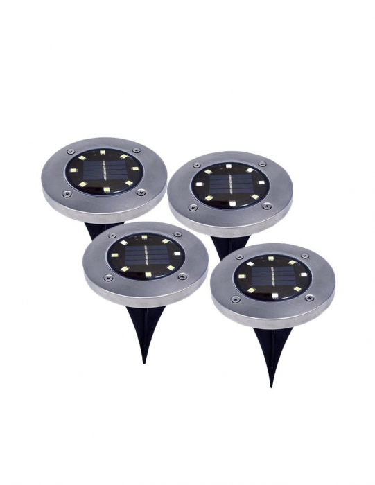 Set 4 x Lampa Solara 8 LED cu fixare in sol, Lumina calda [6]