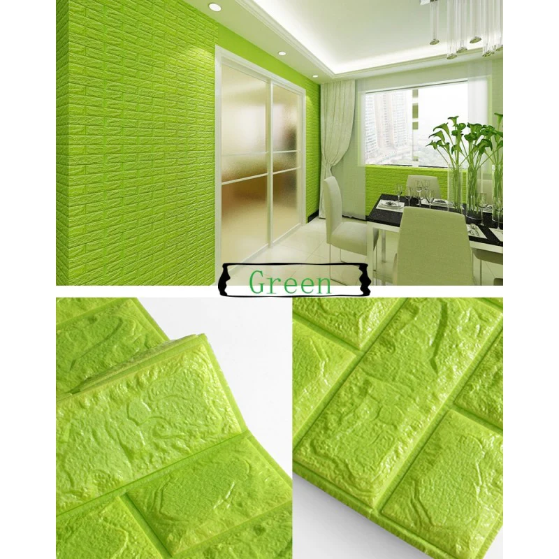 Set 5 Buc Tapet Autoadeziv 3D diverse culori, design caramida 70*77cm 3D, Roz /Verde /Galben /Negru /Albastru /Gri /Mov [17]