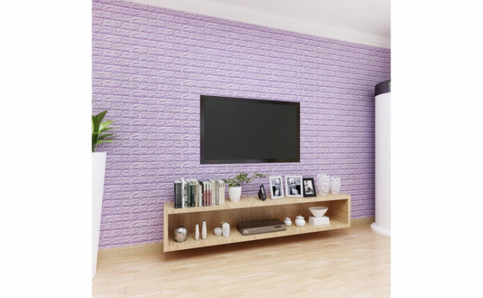 Set 5 Buc Tapet Autoadeziv 3D diverse culori, design caramida 70*77cm 3D, Roz /Verde /Galben /Negru /Albastru /Gri /Mov [7]