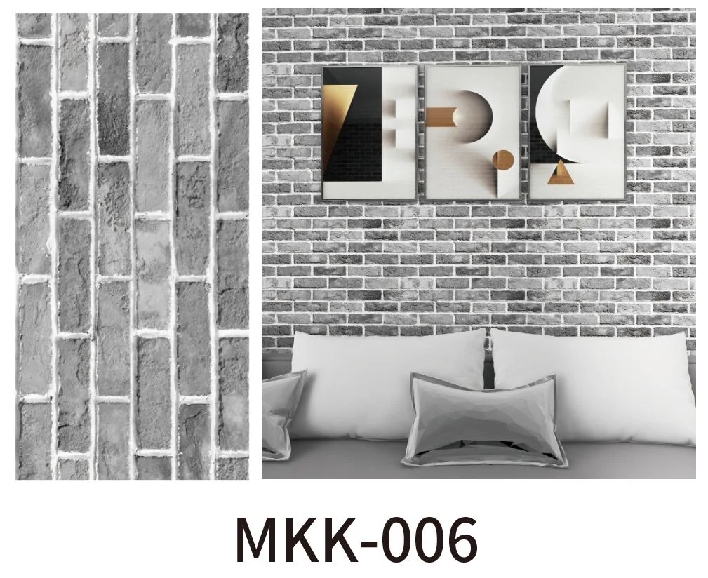Set 5 x Placa Tapet Autoadeziv decorativ, spuma moale, lavabil, adeziv puternic, usor de montat, 30x60cm, gri, model caramida [9]