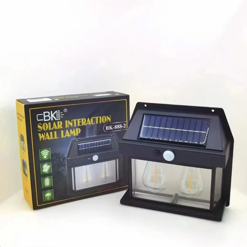 Set 6 x Lampa Solara de perete cu Senzor de Miscare, 2 Becuri, Lumina Puternica [8]