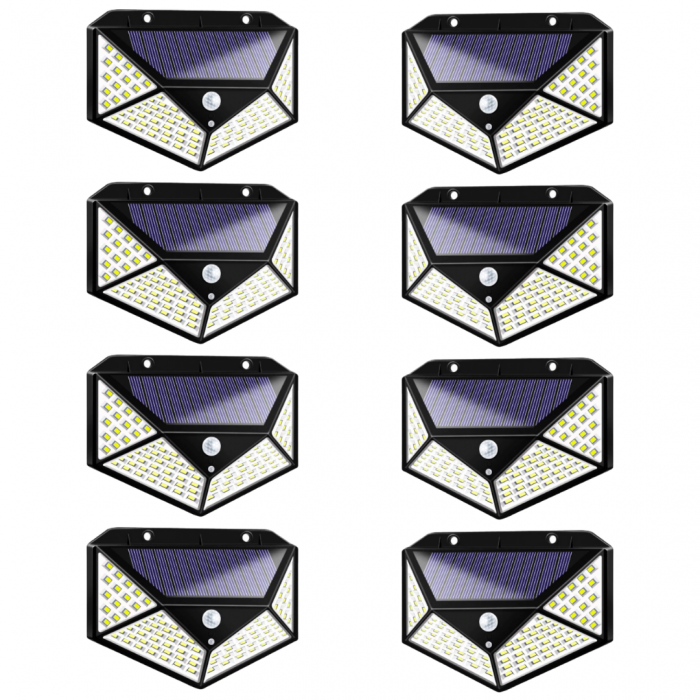 Set 8 Lampi solare cu 100 LED, Senzor de Miscare, 3 Moduri Iluminare [11]