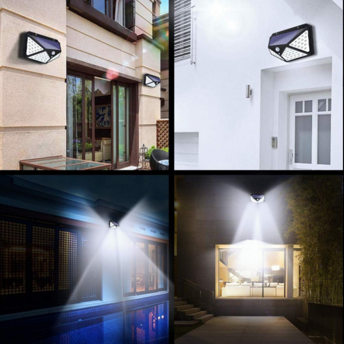 Set 8 Lampi solare cu 100 LED, Senzor de Miscare, 3 Moduri Iluminare [6]