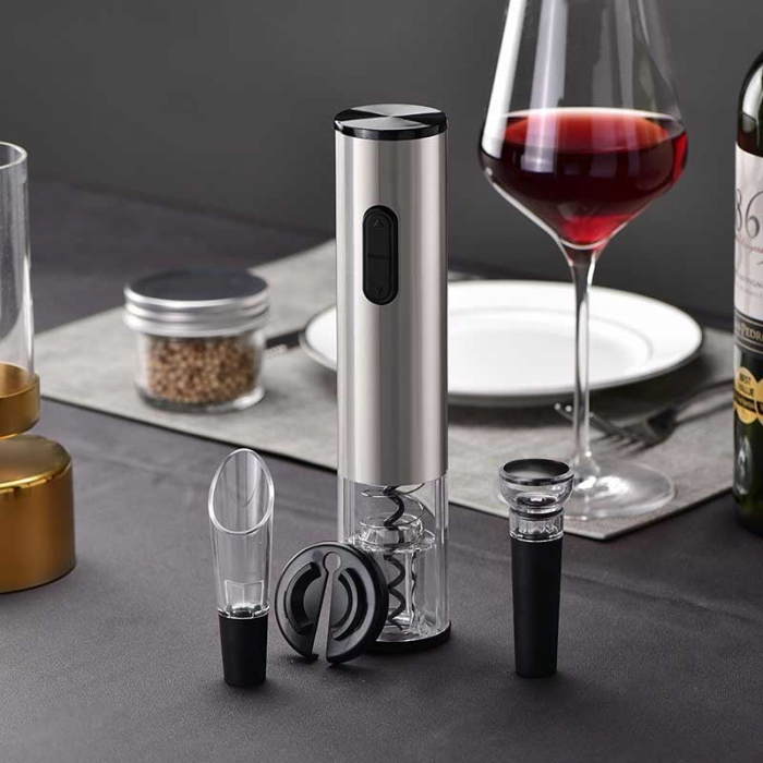 Set accesorii pentru vin cu tirbuson electric, 4 piese,incarcare usb [2]