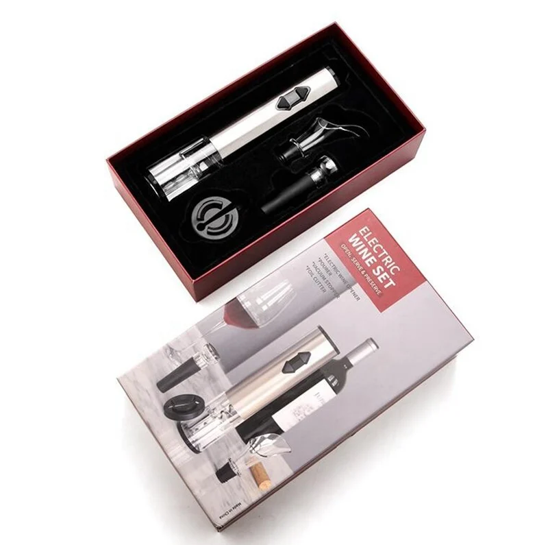 Set accesorii pentru vin cu tirbuson electric, 4 piese,incarcare usb [4]