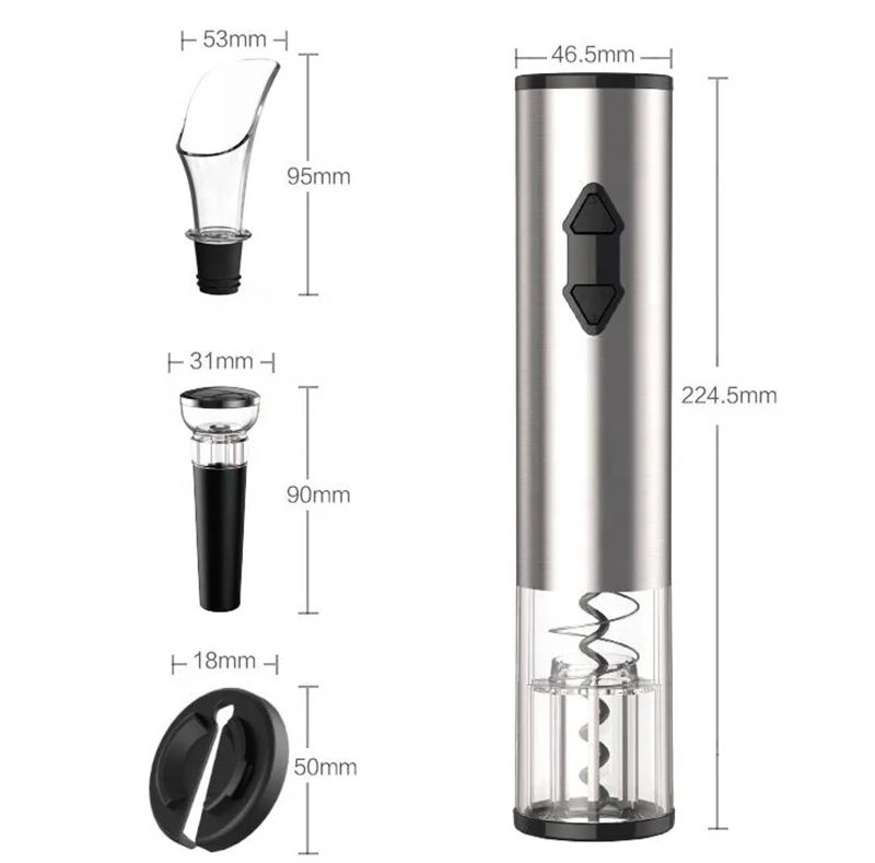 Set accesorii pentru vin cu tirbuson electric, 4 piese,incarcare usb [9]
