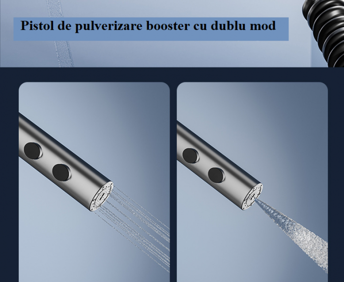 Set Baterie de Dus 4in1, afisaj digital, lumina LED ambientala, 4 functii de curgere a apei, cap dus dreptunghiular, efect de ploaie [6]