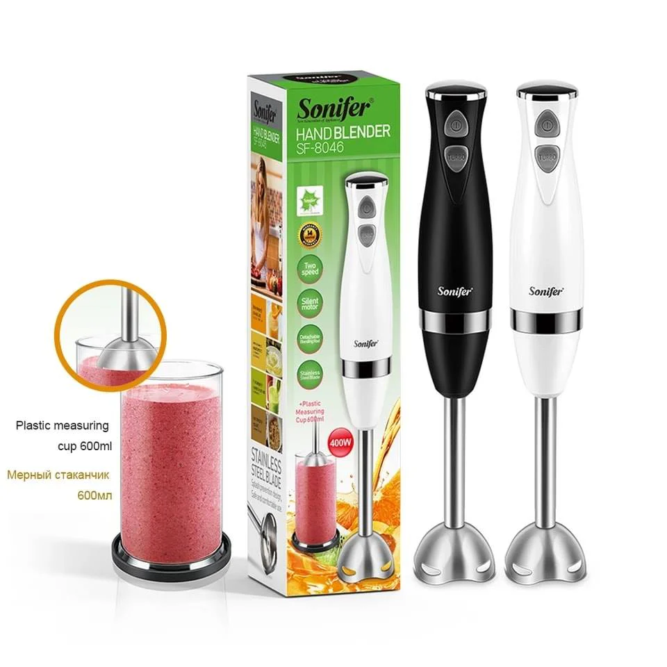 Set Blender 3 in 1 Sonifer SF-8044 cu putere 500W, Mixer vertical, functie Turbo, Multifunctional, alb [2]