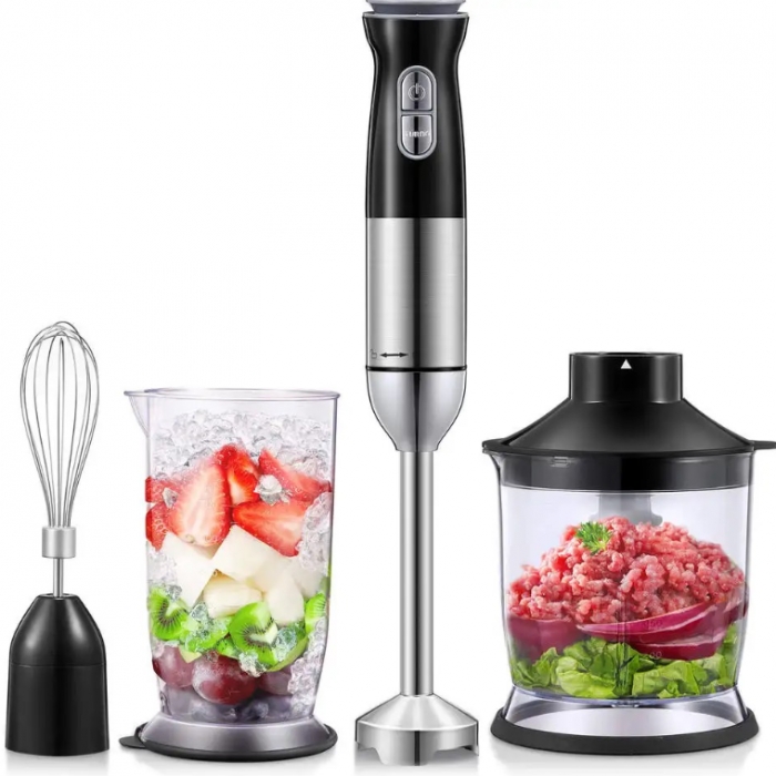 Set Blender de Mana 4 in 1, Functie Turbo, 9 viteze, Cana 500 ml, Tocator 600 ml, 1200W [13]