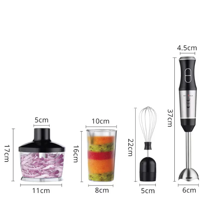 Set Blender de Mana 4 in 1, Functie Turbo, 9 viteze, Cana 500 ml, Tocator 600 ml, 1200W [11]