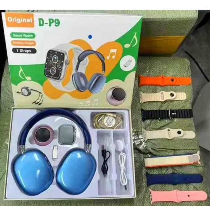Set Ceas Smartwatch cu 7 Curele, Casti Wireless, Boxa Bluetooth si Incarcator 3 in 1 [3]