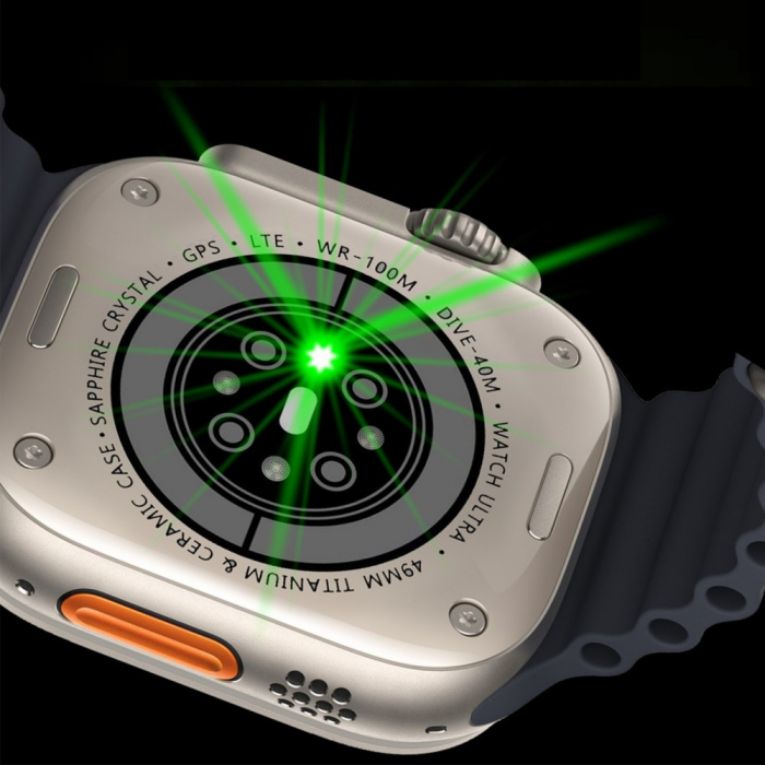 Set Ceas Smartwatch Ultra Plus + Casti Wireless, curea gri, Incarcator wireless [9]