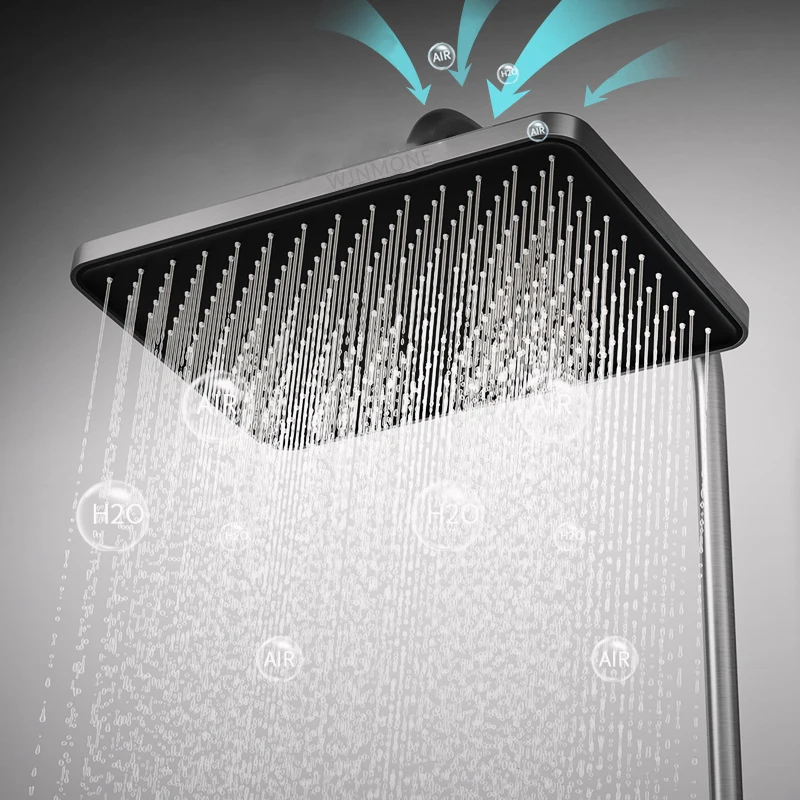 Set Coloana Baterie Dus cu Lumini LED, 4 tipuri de Curgere a apei, Premium, Crom Satinat (Gri) [6]