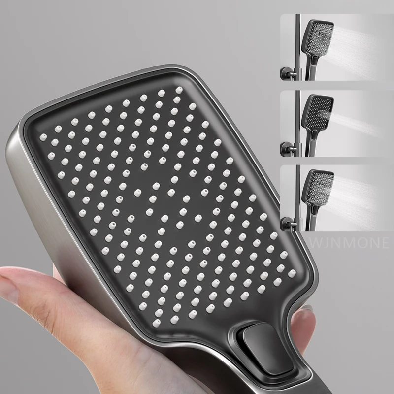 Set Coloana Baterie Dus cu Lumini LED, 4 tipuri de Curgere a apei, Premium, Crom Satinat (Gri) [8]