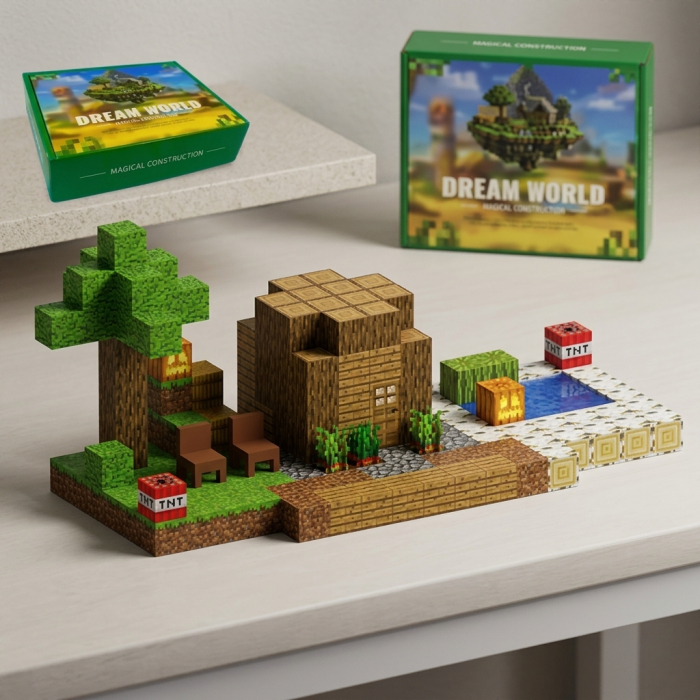 Set Cuburi Magnetice 3D pentru Copii, Joc Creativ Educativ, Constructie Diverse Modele [19]