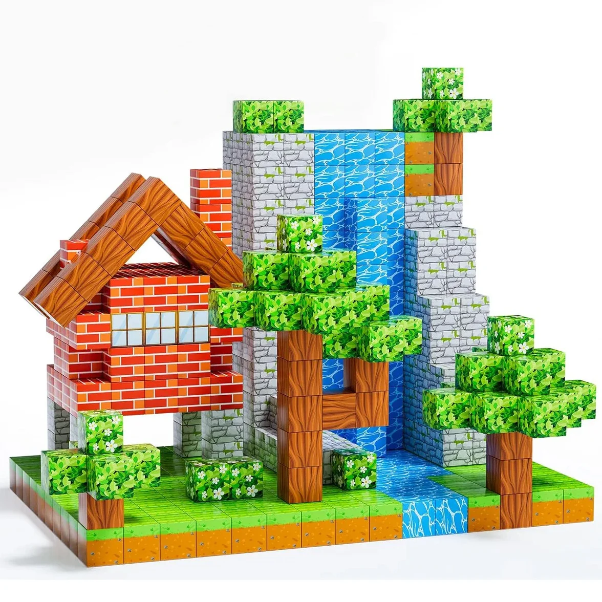 Set Cuburi Magnetice 3D pentru Copii, Joc Creativ Educativ, Constructie Diverse Modele [4]