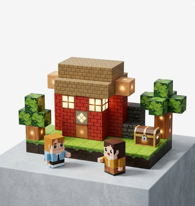 Set Cuburi Magnetice 3D pentru Copii, Joc Creativ Educativ, Constructie Diverse Modele [16]