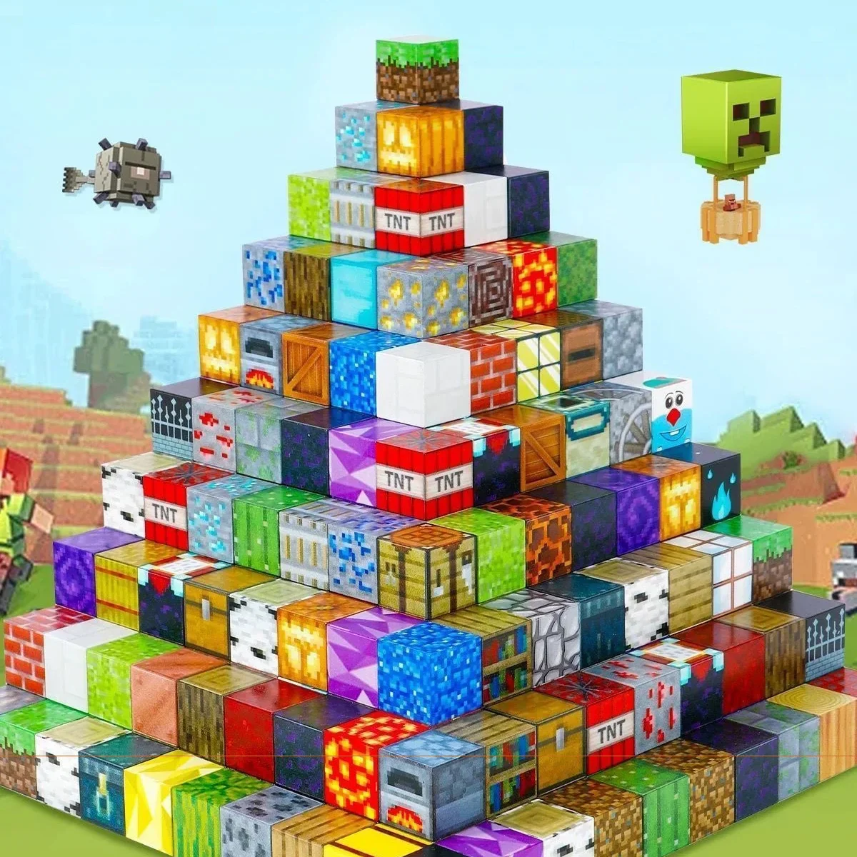 Set cuburi magnetice educative pentru copii, 180 piese, constructii creative 3D, jucarie STEM senzoriala, peste 3 ani [3]