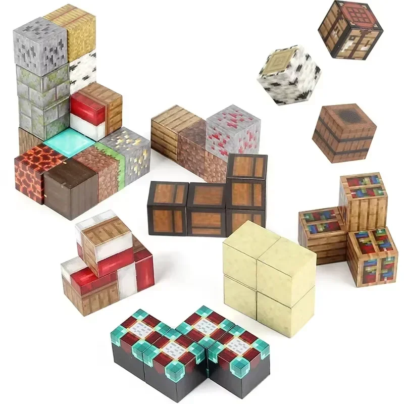Set cuburi magnetice educative pentru copii, 180 piese, constructii creative 3D, jucarie STEM senzoriala, peste 3 ani [17]