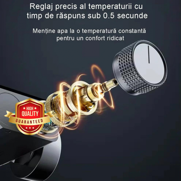 Set de Dus cu Afisaj Digital, Iluminare LED, 4 Functii de curgere a apei, Dus tip Ploaie, Crom Satinat [9]