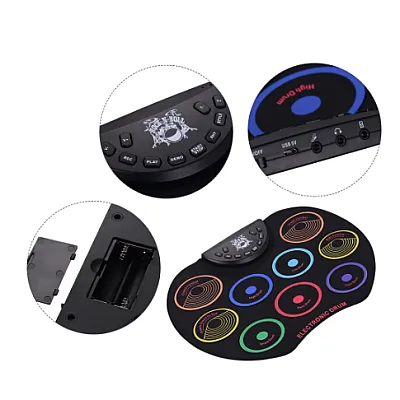 Set de Tobe Electronice pliabile de dimensiune portabilă cu 9 paduri colorate [11]