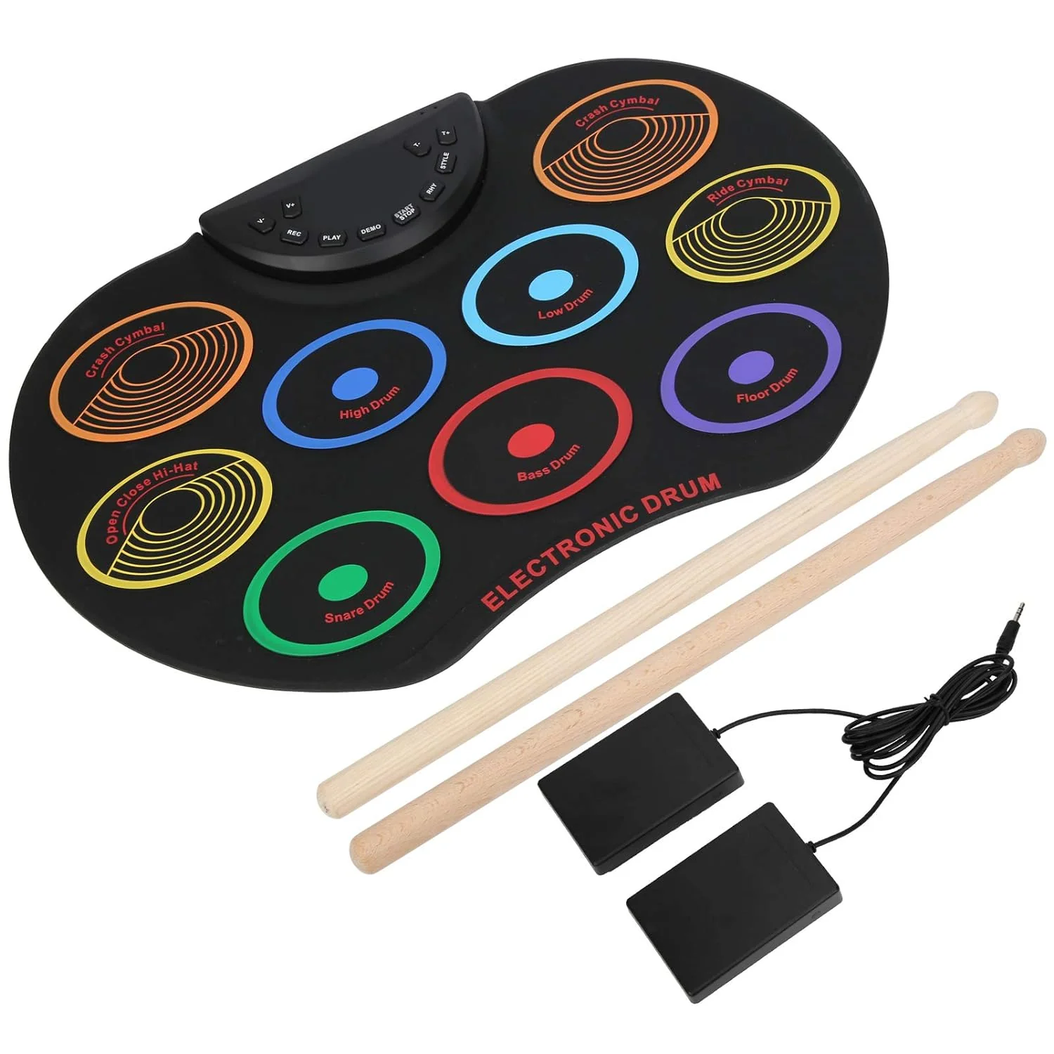 Set de Tobe Electronice pliabile de dimensiune portabilă cu 9 paduri colorate [4]