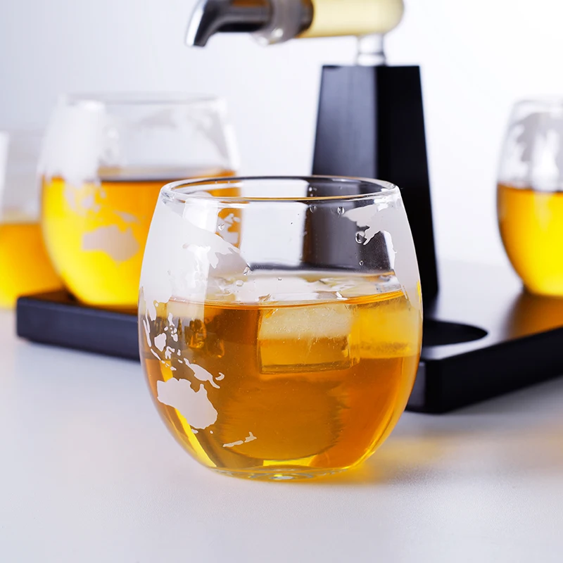 Set Decantor Whisky sub forma de corabie cu suport de lemn si 4 pahare, 1100ml [7]