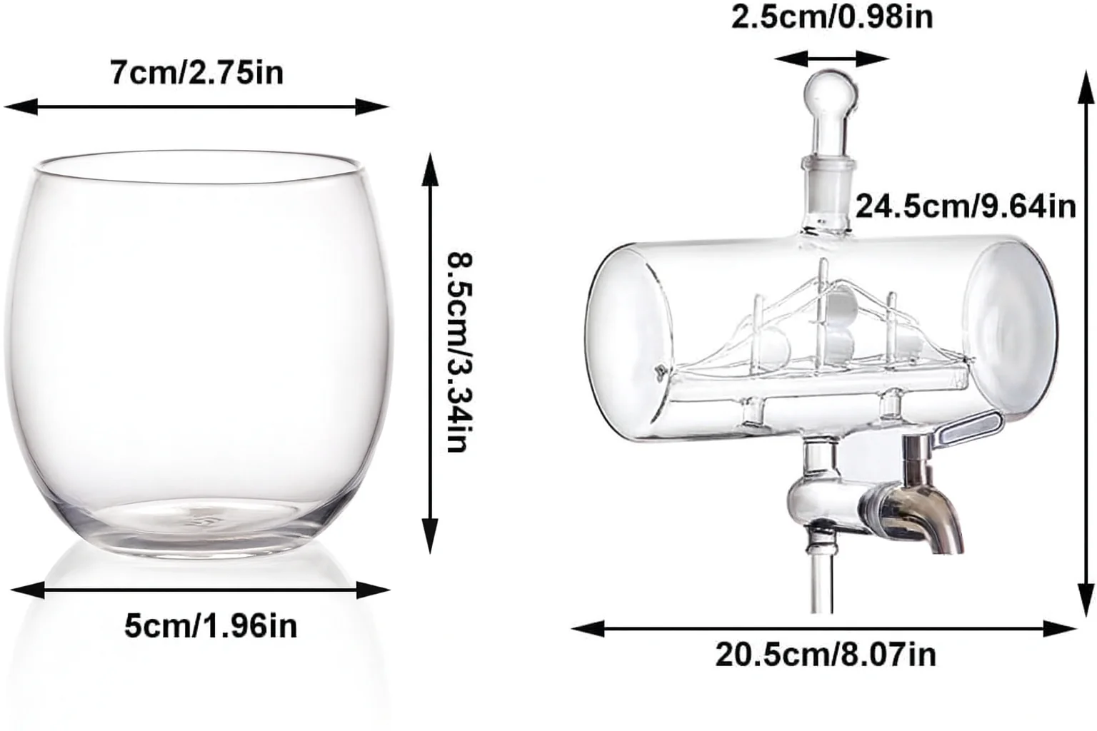 Set Decantor Whisky sub forma de corabie cu suport de lemn si 4 pahare, 1100ml [11]