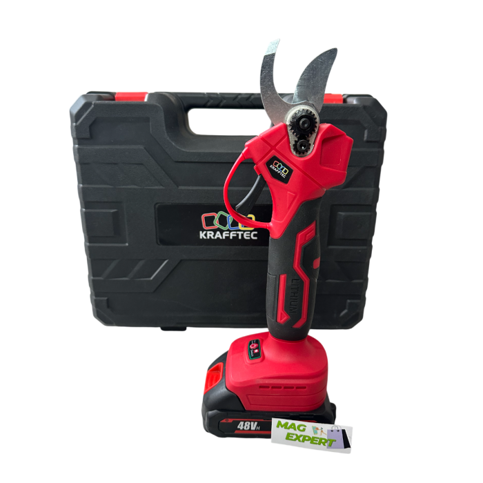 Set Foarfeca + MiniDrujba cu Sistem Ungere Lant, cu 2 Acumulatori 48V 6AH, Trusa Depozitare Inclusa [7]