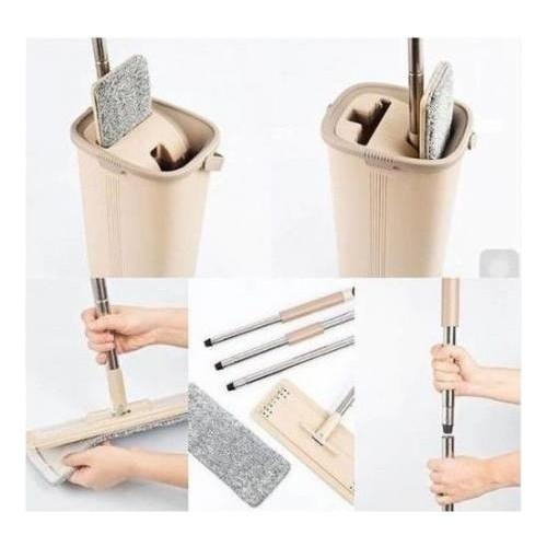 Set galeata cu storcator si mop pentru curatenie, pentru curatare multiple suprafete, Bej [3]