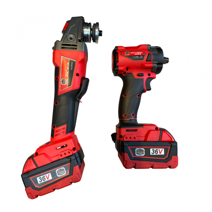 Set German Meister Masina cu Impact + Polizor / Flex, cu 2 Acumulatori 36V 8AH, + 4 Tubulare [3]