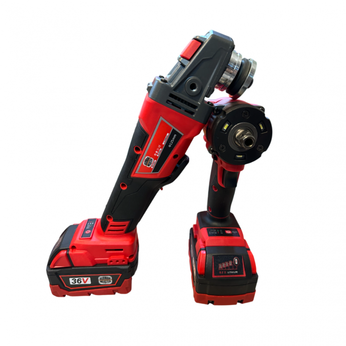 Set German Meister Masina cu Impact + Polizor / Flex, cu 2 Acumulatori 36V 8AH, + 4 Tubulare [7]